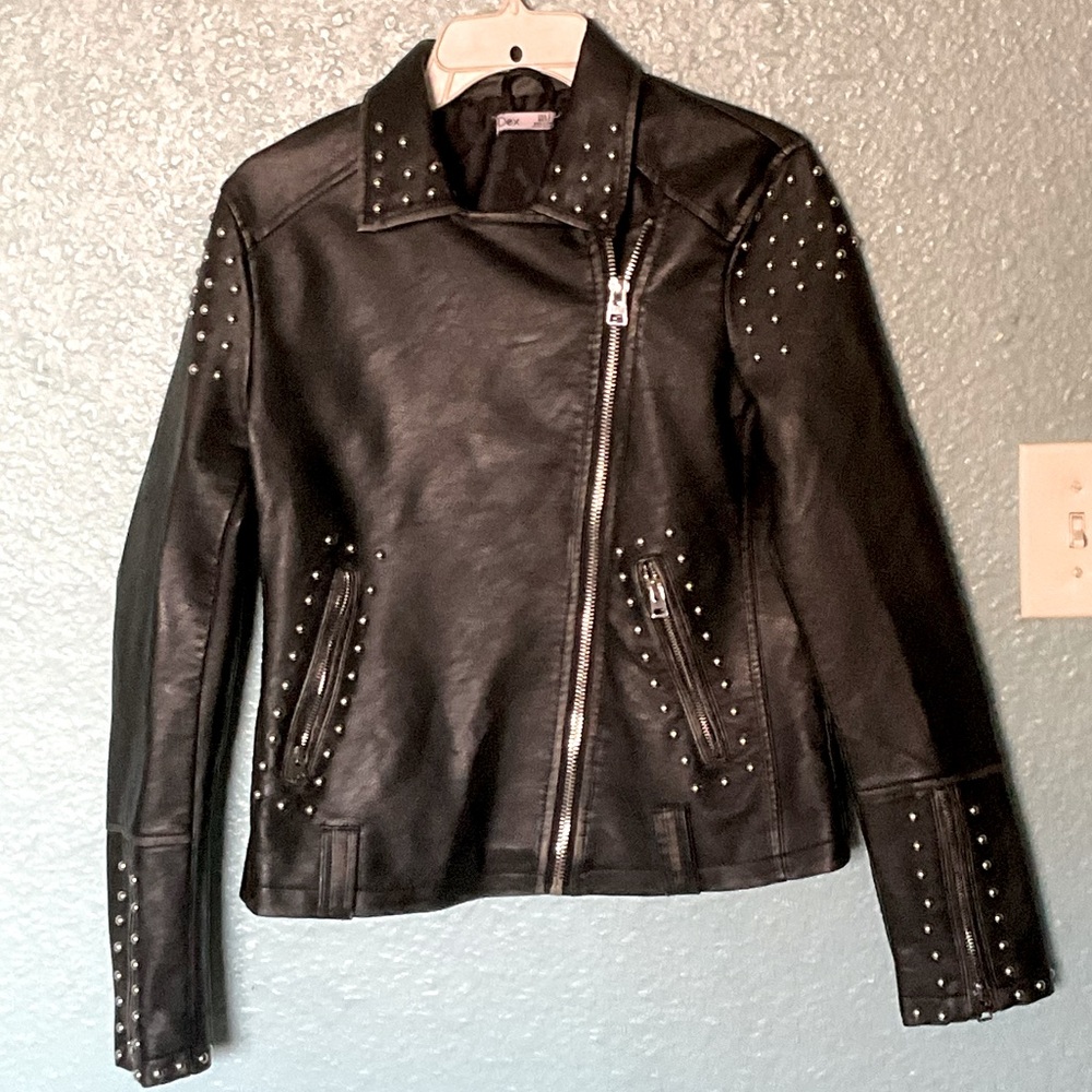 Biker Studded Faux Leather Jacket Dex